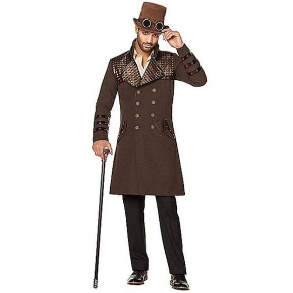 Spirit Halloween Steampunk Duster Jacket - Size XL - Pockets & Fully Lined - Picture 2 of 13